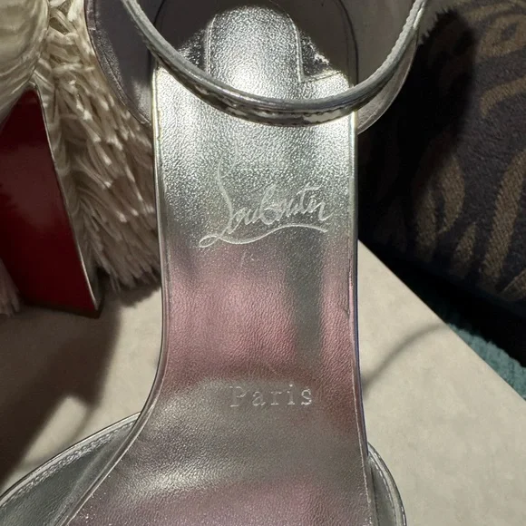 Christian Louboutin Silver and Red Heels - Picture 5 of 15